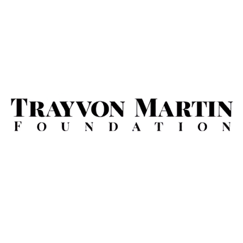 A black and white image of the trayvon martin foundation logo.